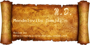 Mendelovits Damján névjegykártya